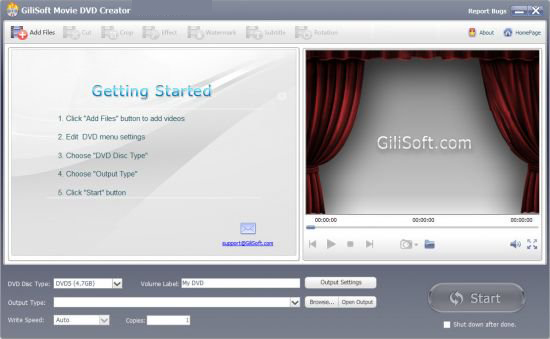 GiliSoft Movie Dvd Creator windows